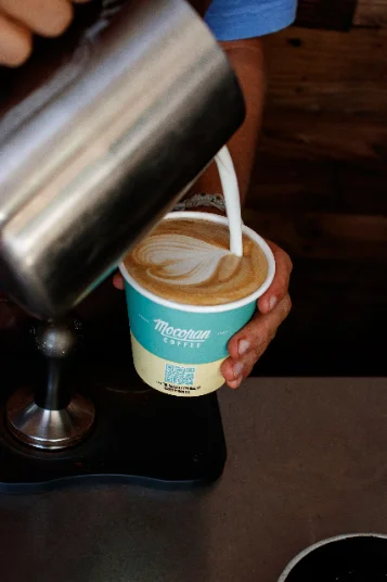 Specialty coffee at PointBreak Cafe, Coolangatta