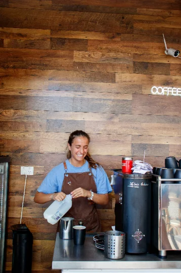 People and details at PointBreak Cafe, Coolangatta